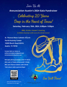 Annunciation Austin's 2024 Gala Fundraiser - Celebrating 20 Years Deep in the Heart of Texas